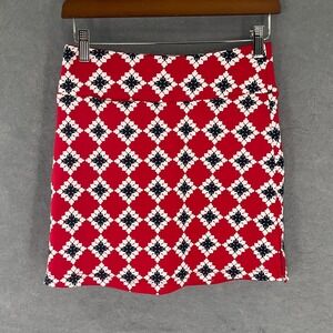 Golftini Skort Womens Skirt XXS Red White Blue Geometric Serendipity Golf Tennis